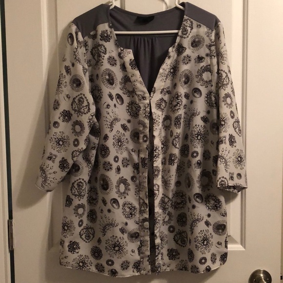 Worthington Grey Blouse Top - Picture 1 of 4